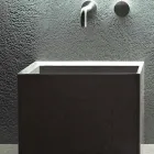 Lavabo de piedra cuadrado con encimera de diseño moderno - Farartlav1 Viadurini