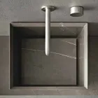 Lavabo de piedra cuadrado con encimera de diseño moderno - Farartlav1 Viadurini