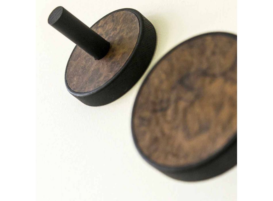 Perchero de pared con madera de nogal preciosa 2 piezas - Casimiro Viadurini