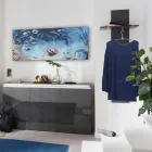 Perchero de entrada en madera brillante blanca o antracita - Emanuelito Viadurini