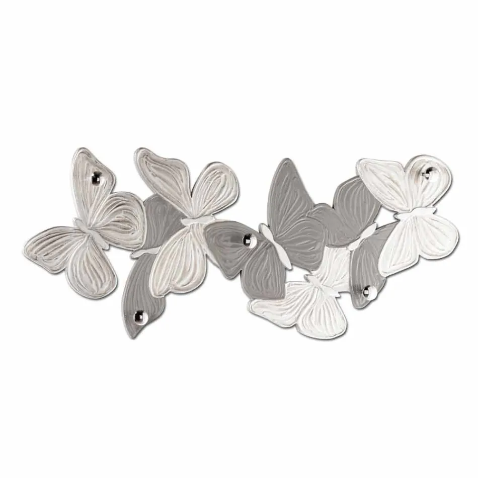 Percha de pared con diseño de mariposas 5pomelli made in Italy Brice Viadurini