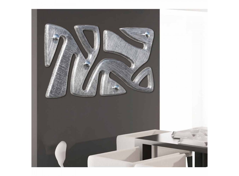 Que cuelga de la pared decorado con diseño de la mano en hoja de plata Holt Viadurini