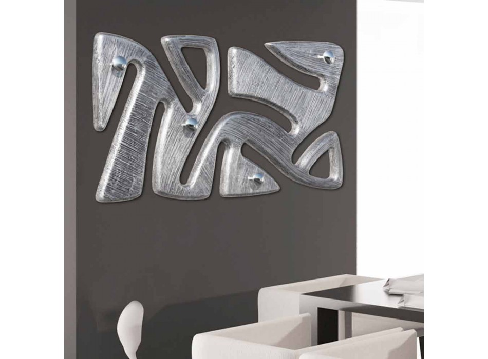 Que cuelga de la pared decorado con diseño de la mano en hoja de plata Holt Viadurini