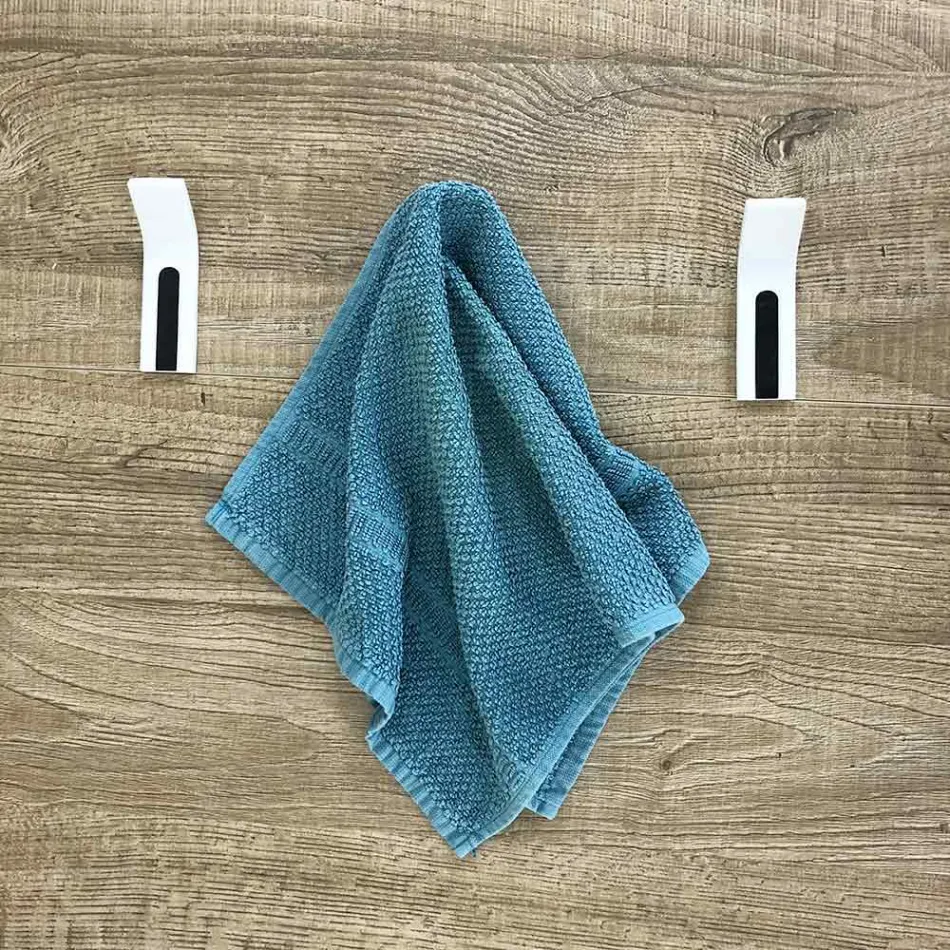 Perchero de pared de Corian con inserto blanco o negro, 3 piezas - Appiccio Viadurini