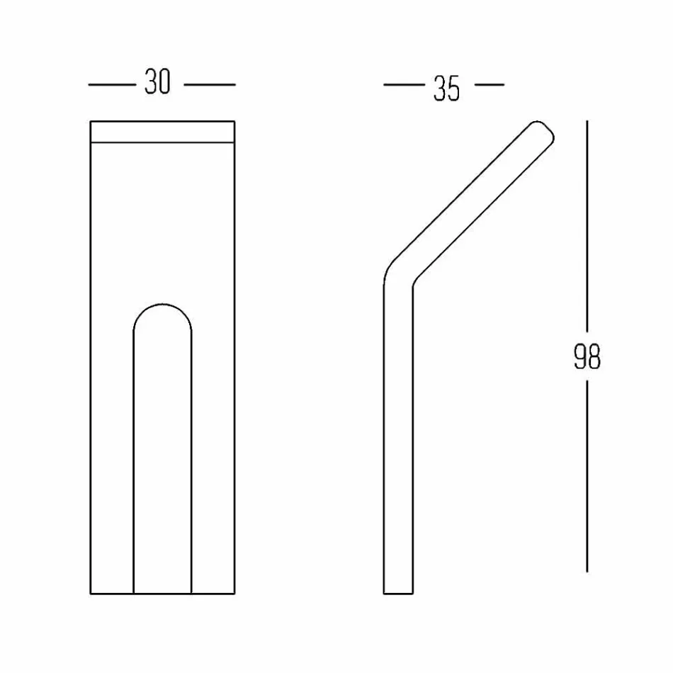 Perchero de pared de Corian con inserto blanco o negro, 3 piezas - Appiccio Viadurini