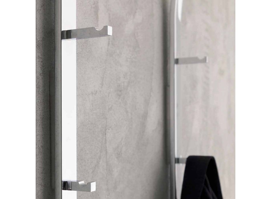 Perchero de pared de metal con 2 ganchos y luz LED Made in Italy - Osmio Viadurini