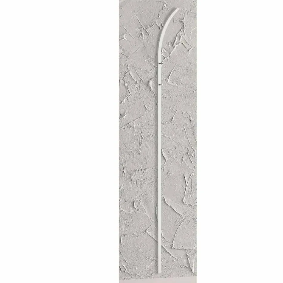 Perchero de pared de metal con 2 ganchos y luz LED Made in Italy - Osmio Viadurini