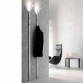 Perchero de pared de metal con 2 ganchos y luz LED Made in Italy - Osmio