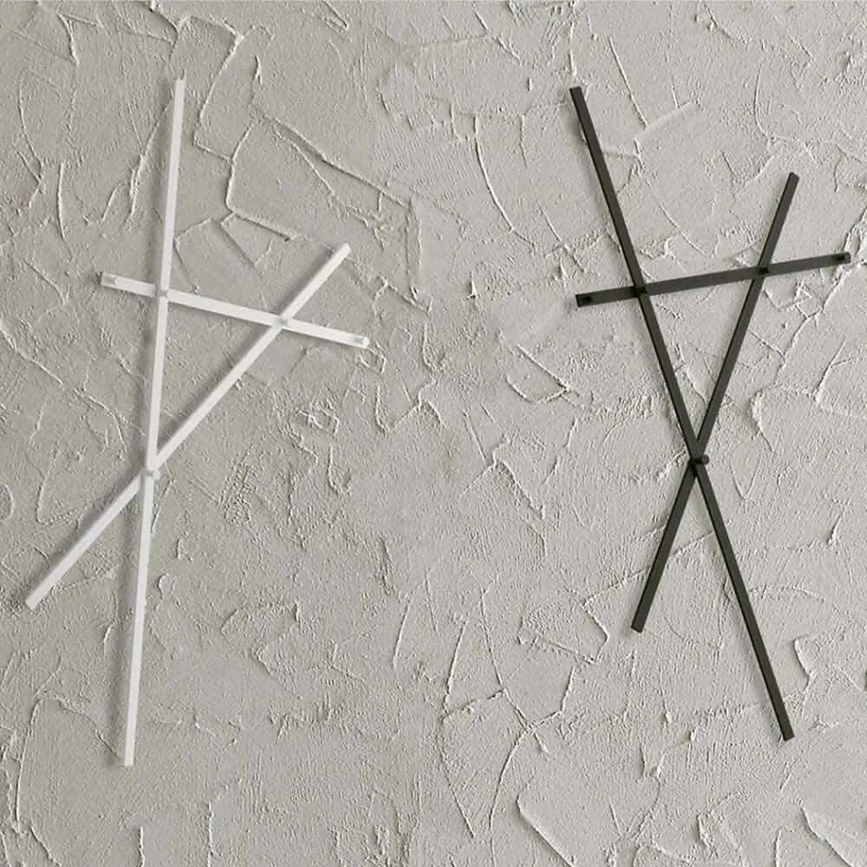 Perchero de pared en metal pintado con 5 clavijas Made in Italy - Olmium Viadurini