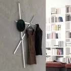 Perchero de pared en metal pintado con 5 clavijas Made in Italy - Olmium Viadurini