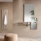 Perchero de pared de melamina lacada con cinco ganchos metálicos - Lunis Viadurini