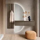 Perchero de pared de melamina lacada con cinco ganchos metálicos - Lunis Viadurini
