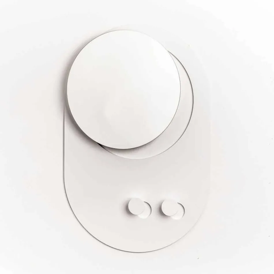 Perchero de pared moderno en acero con espejo Made in Italy - Pilippo Viadurini