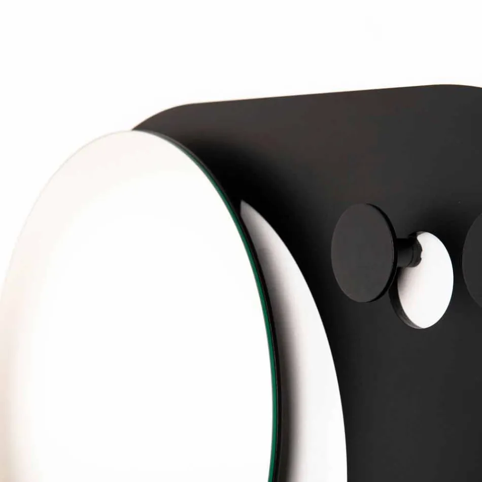 Perchero de pared moderno en acero con espejo Made in Italy - Pilippo Viadurini