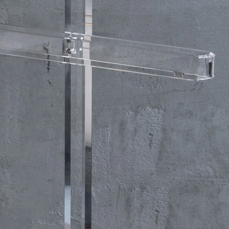 Perchero de suelo de cristal acrílico transparente Essential - Ginergo Viadurini