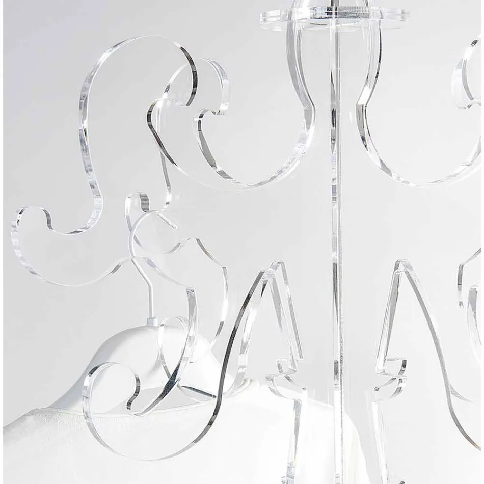 Perchero de pie, diseño clásico, en plexiglás Giave Viadurini