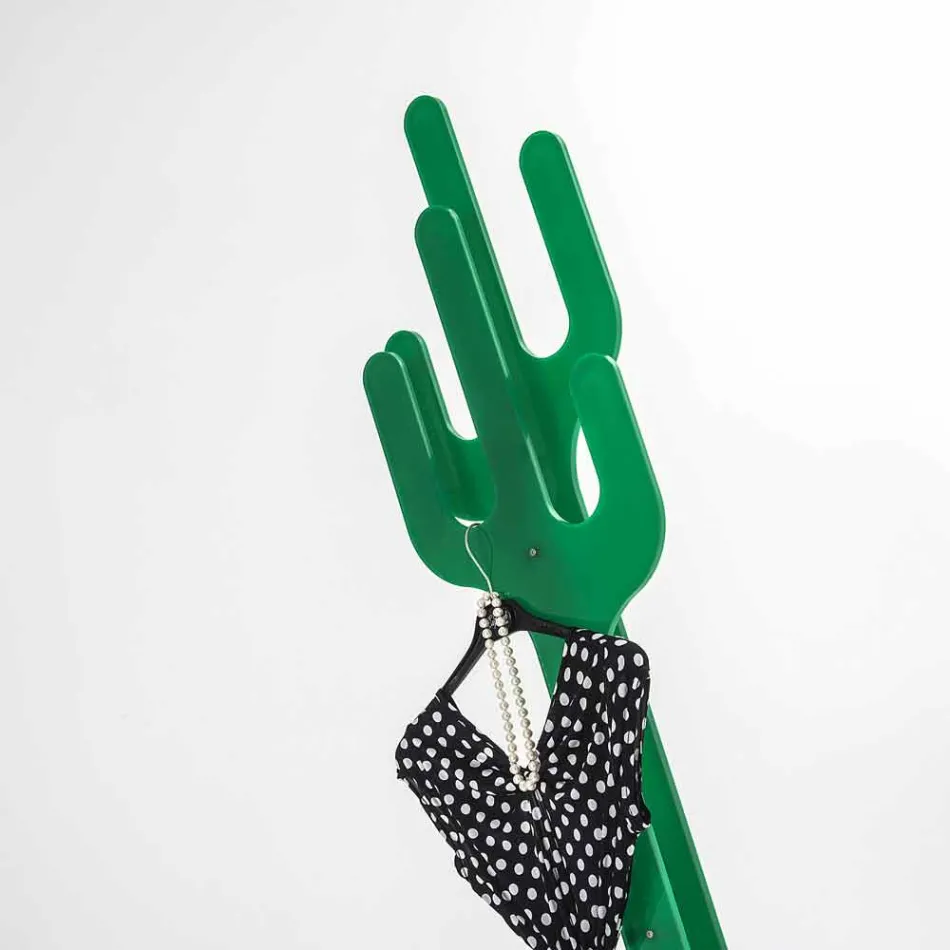 Perchero de diseño moderno verde cactus, hecho en Italia Viadurini