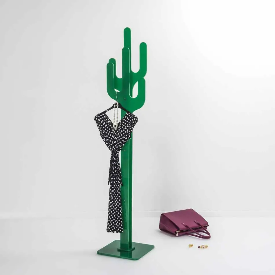 Perchero de diseño moderno verde cactus, hecho en Italia Viadurini