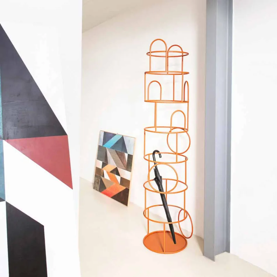 Perchero de pie de diseño en acero coloreado Made in Italy - Vituzzo Viadurini