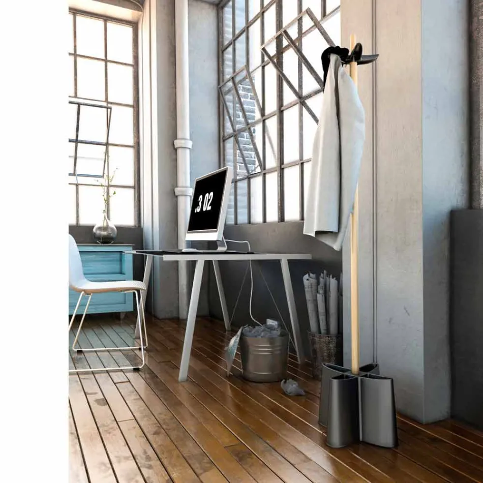 Percha para sombrilla en haya natural y polipropileno Nurri Viadurini