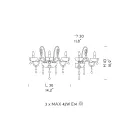 Lámpara de pared de vidrio artesanal de 3 luces de Venecia Made in Italy - Florentino Viadurini