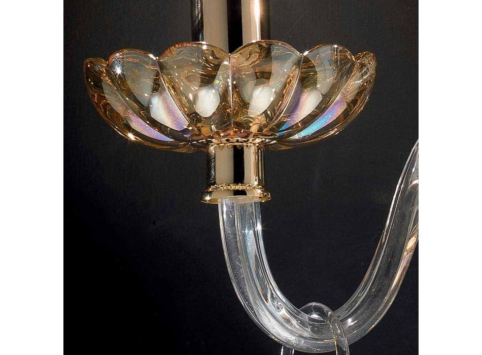 2 luces de pared de diseño clásico en cristal y vidrio fino Viadurini