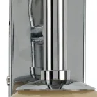Lumira - Lámpara de pared de dos luces con placa vertical en cristal y metal. Fabricada en Italia. Viadurini