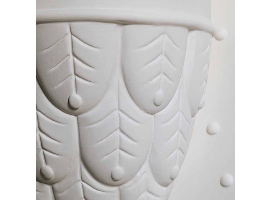 Aplique de pared 2 luces en cerámica blanca mate Diseño moderno Búho - Búho Viadurini