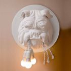 Aplique de pared con 3 luces en cerámica gris o blanca de diseño moderno - Dogbull Viadurini