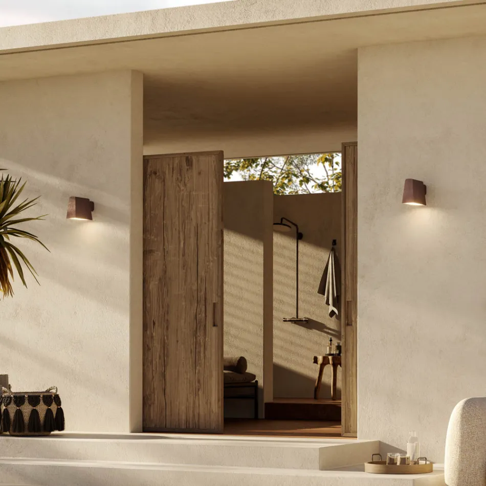 Aplique de exterior en metal marrón envejecido - Saint Tropez by Il Fanale Viadurini