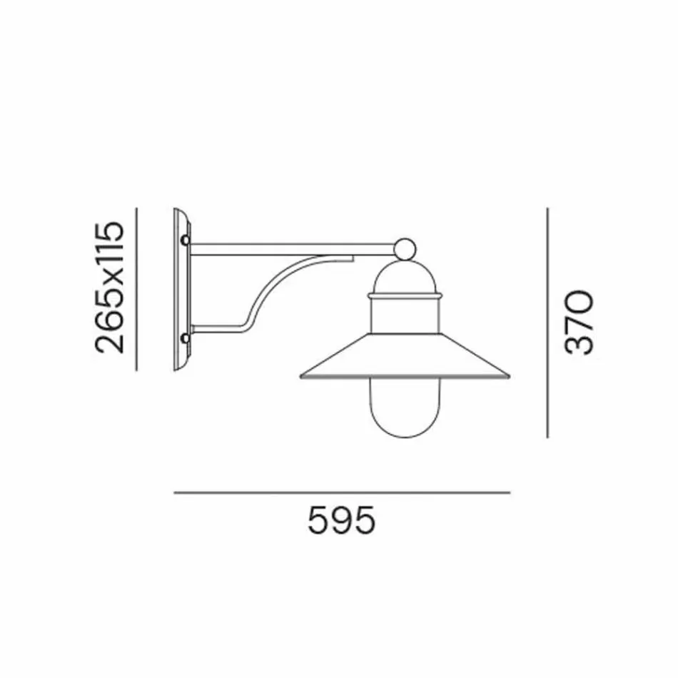 Lámpara de pared para exterior vintage de latón, cobre y vidrio - Borgo de Il Fanale Viadurini