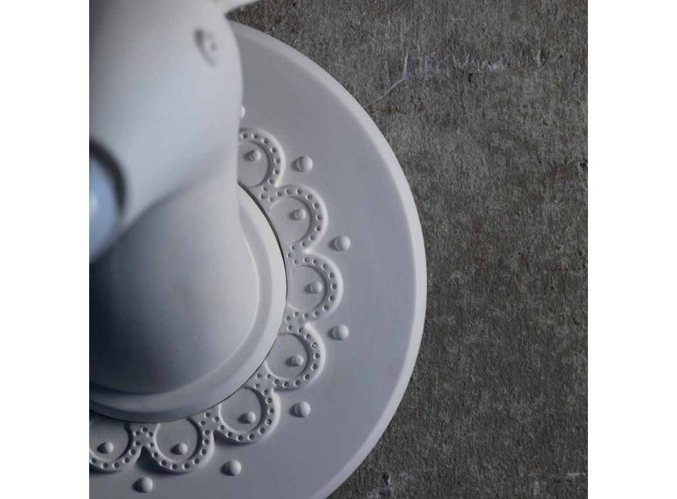 Aplique de pared de diseño moderno de cerámica blanca mate en Cervo - Memento Viadurini