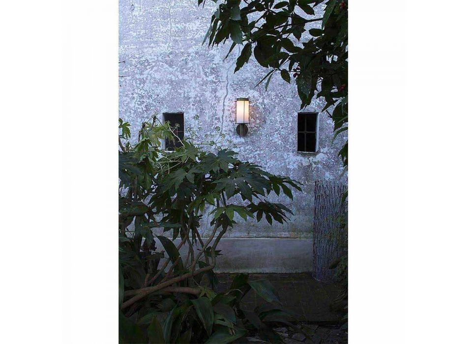 Lámpara de pared para exterior de latón y vidrio blanco - Loggia de Il Fanale Viadurini