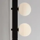 Lámpara de pared de diseño en aluminio negro con esferas y focos - Exodus Viadurini