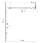 Lámpara de pared de diseño en aluminio negro con esferas y focos - Exodus Viadurini