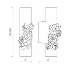 Aplique de pared de cerámica blanca mate con flores decorativas - Revolution Viadurini