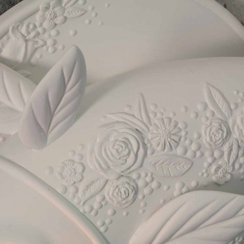 Aplique de pared con diseño de cerámica blanca mate con pez decorado - Pez