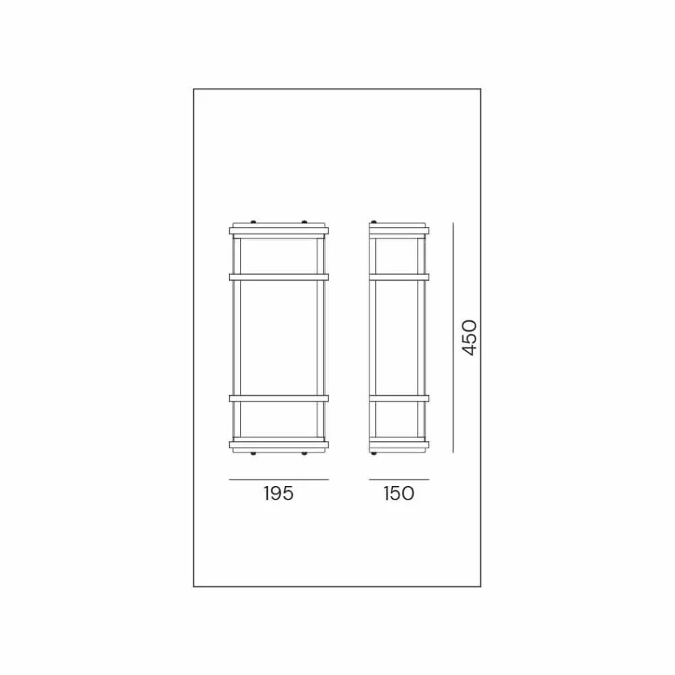 Aplique de pared vintage con 2 luces de latón y plexiglás - Quadro de Il Fanale Viadurini