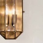 Lámpara de pared artesanal de vidrio y latón 1 o 2 luces - Bound by Il Fanale Viadurini
