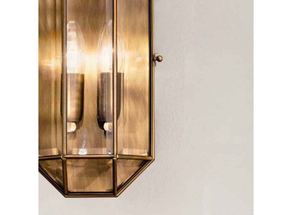 Lámpara de pared artesanal de vidrio y latón 1 o 2 luces - Bound by Il Fanale Viadurini