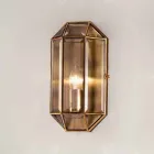 Lámpara de pared artesanal de vidrio y latón 1 o 2 luces - Bound by Il Fanale Viadurini