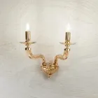 Lámpara de pared clásica 2 luces en vidrio Rigaton hecho a mano y metal - Fievole Viadurini