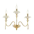 Lámpara de pared clásica de 3 luces en vidrio, cristal y metal de lujo - Flanders Viadurini