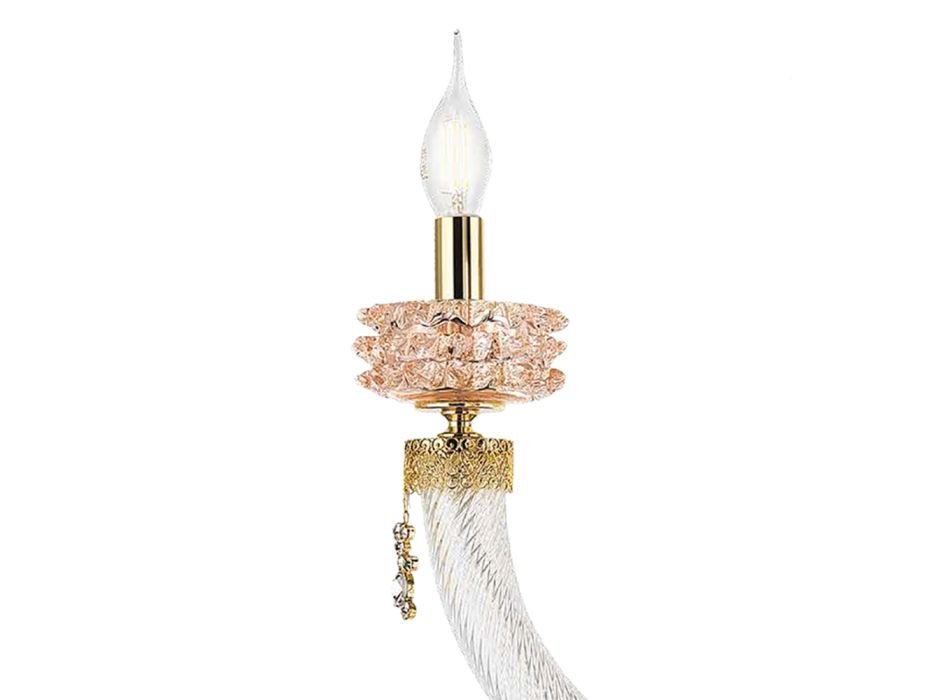 Lámpara de Pared Clásica 3 Luces Artesanal Cristal de Lujo Made in Italy - Saline Viadurini