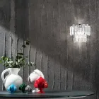 Aplique clásico en metal dorado o plateado y colgantes de cristal - Jerome Viadurini