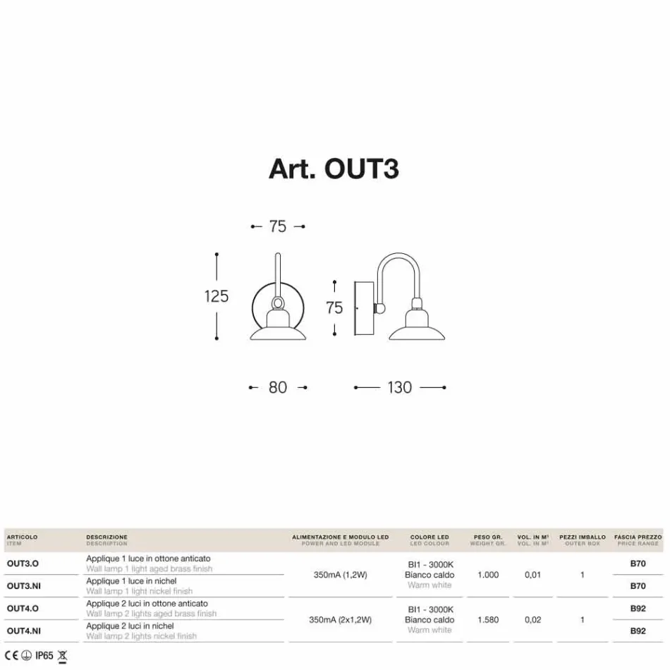 Luz fuera de la primera luz Bugatti Aldo Bernardi Viadurini