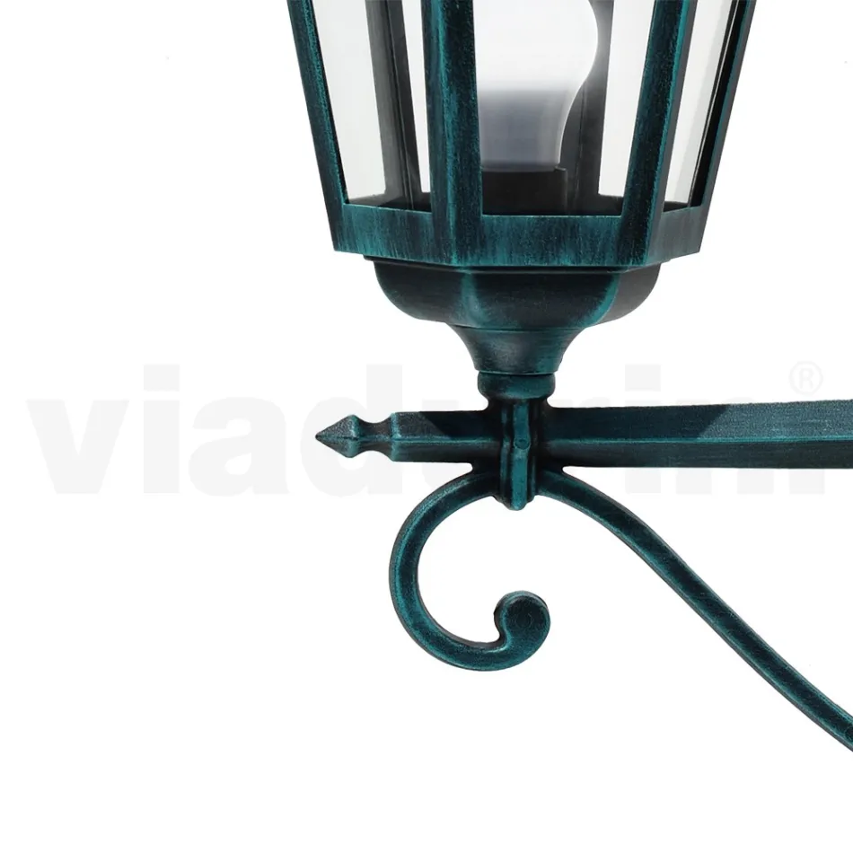 Aplique de exterior en aluminio y vidrio Made in Italy Vintage - Janira Viadurini