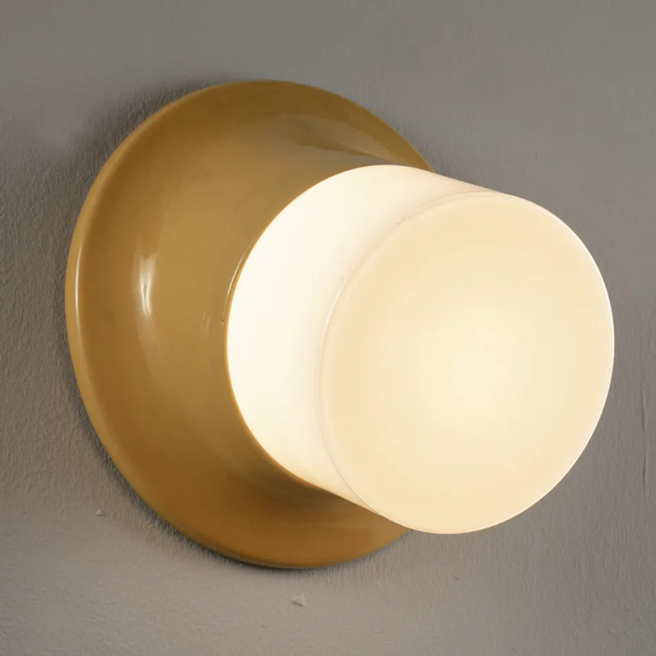 Lámpara de pared para exterior en mayólica y vidrio soplado Made in Italy - Toscot Swinger Viadurini