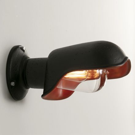 Lámpara de pared para exterior de mayólica toscana hecha a mano en Italia - Toscot Bistrò Viadurini