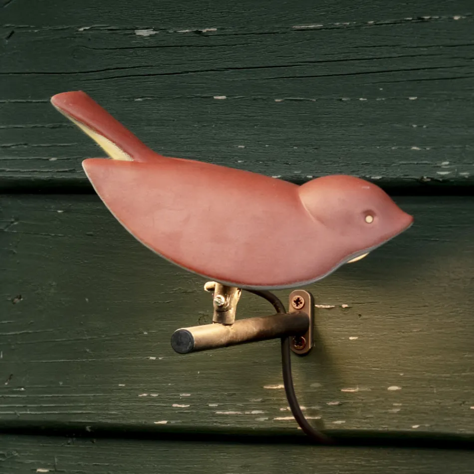 Aplique de exterior de mayólica toscana esmaltada fabricado en Italia - Uccellino Viadurini